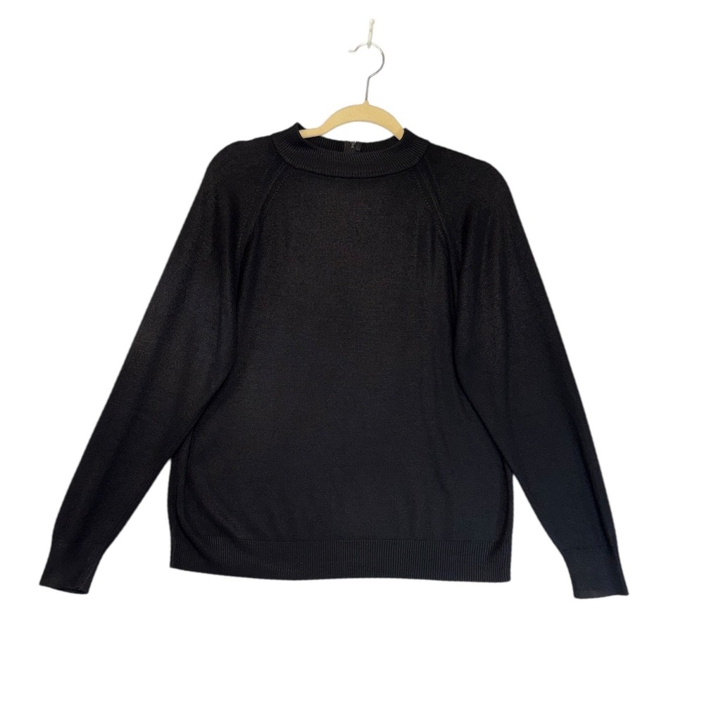 VTG DESIGNERS ORIGINALS Black Quarter Zip Mock Neck Sweater Women's Medium